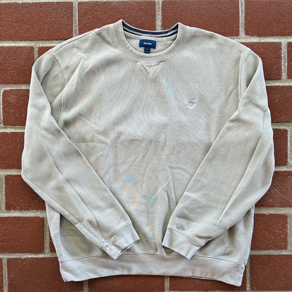 Faconnable Men's Light Gray Crewneck Sweater
